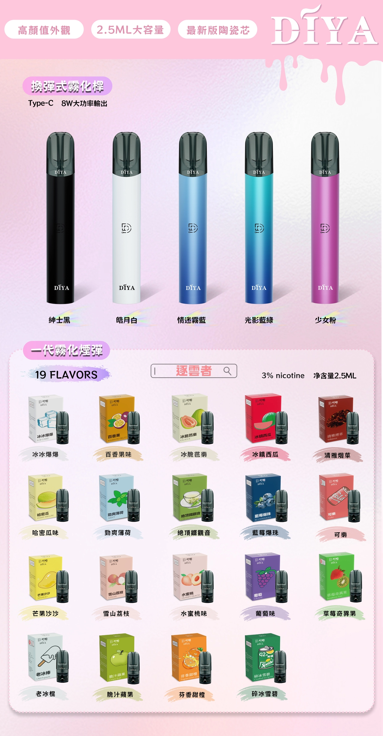 DIYA 叮啞一代主機顏色全系列