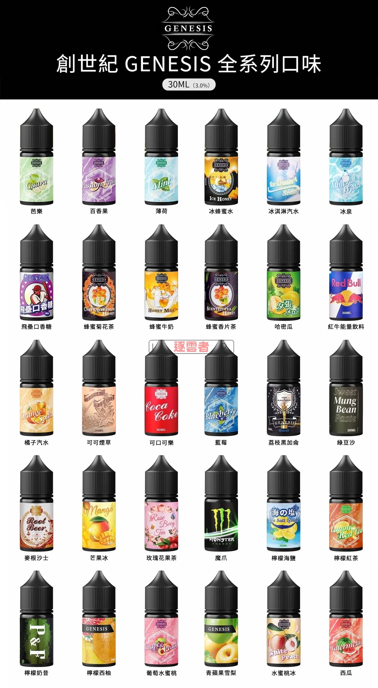 GENESIS 創世紀煙油口味匯總